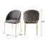 Chaises de style moderne 2 pièces en velours et pieds en métal enduit-117842339