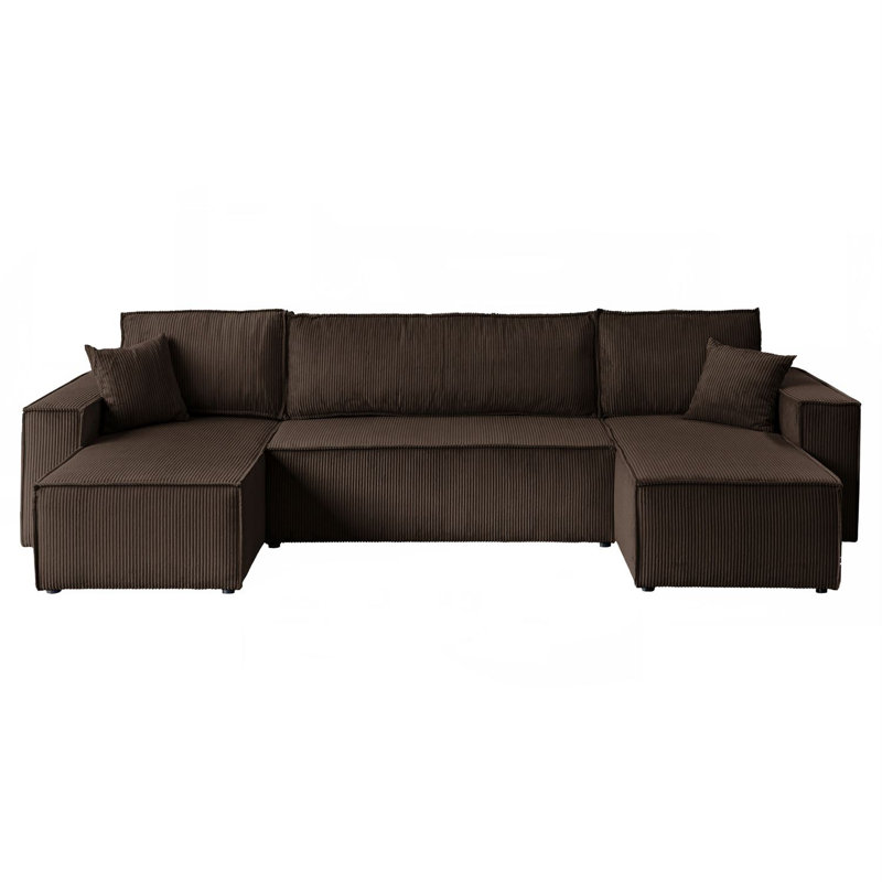 Alpcan 6 Seater Corduroy Corner Sofa , Alpcan Brown Corduroy