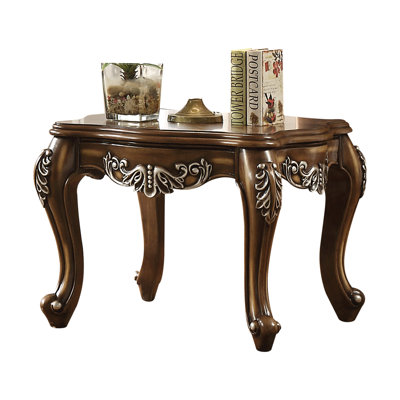 Table de bout en chêne antique avec pieds Queen Anne