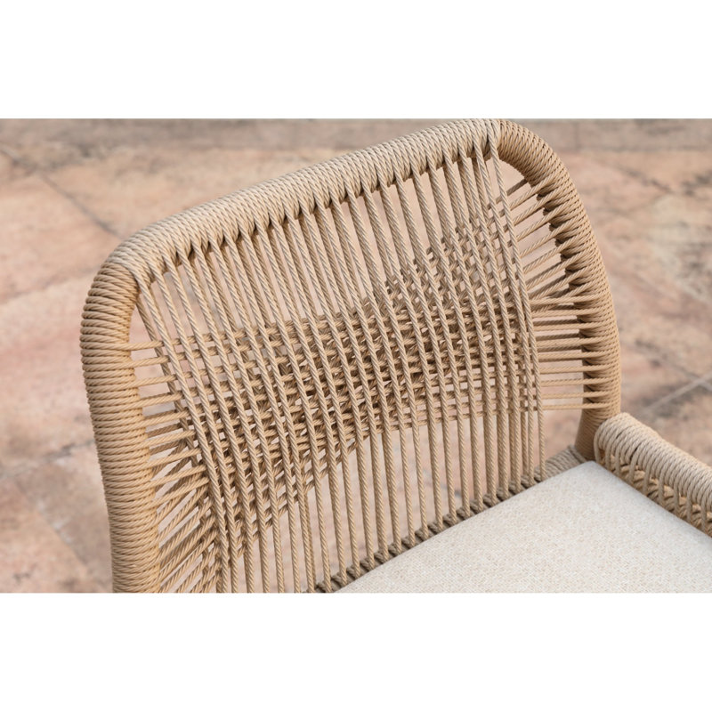 Tabourets de bar confortables, osier en corde d'aluminium, maison de patio moderne
