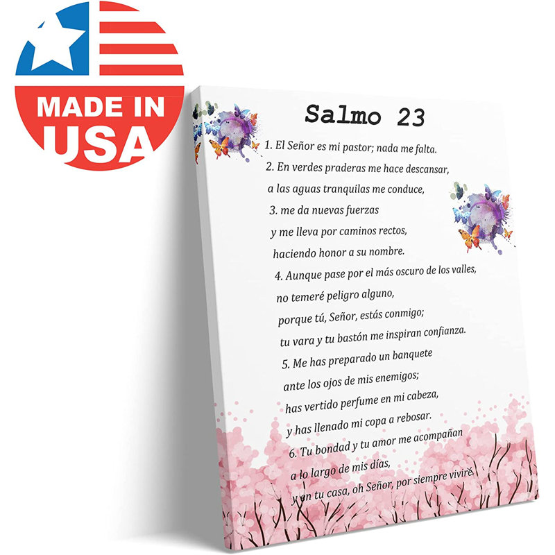 " Salmo 23 En Espanol Para Pared, Psalm 23 " Painting Print, 10" H x 8" W x 2" D