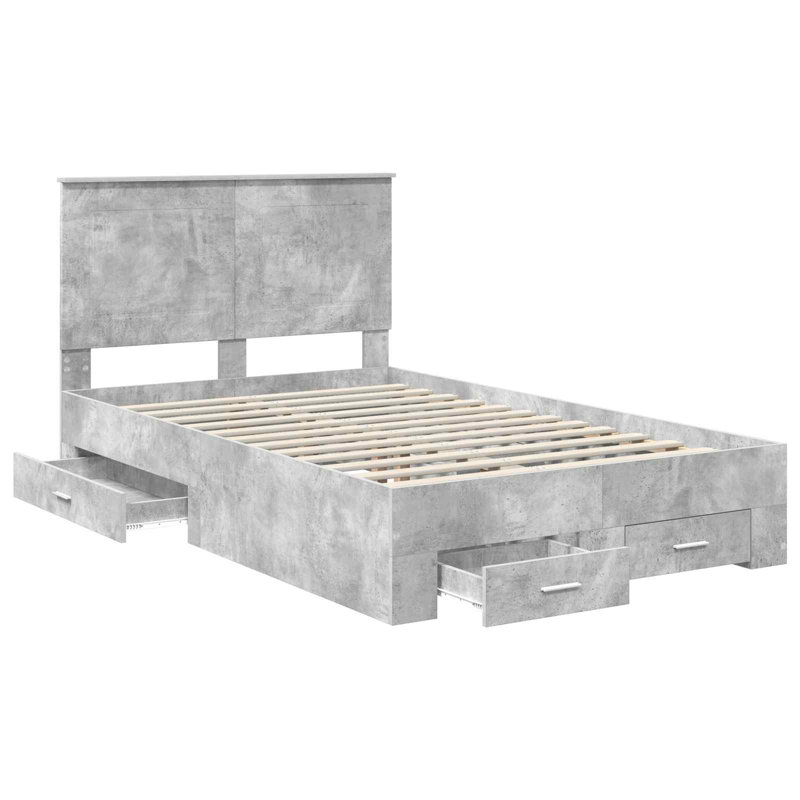 Bed, Small Double (4'), Concrete Grey