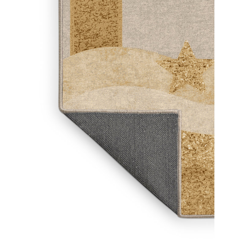 Tapis moelleux moelleux à motif abstrait moderne et contemporain Faust St Patties - reliure beige, 3 X 5
