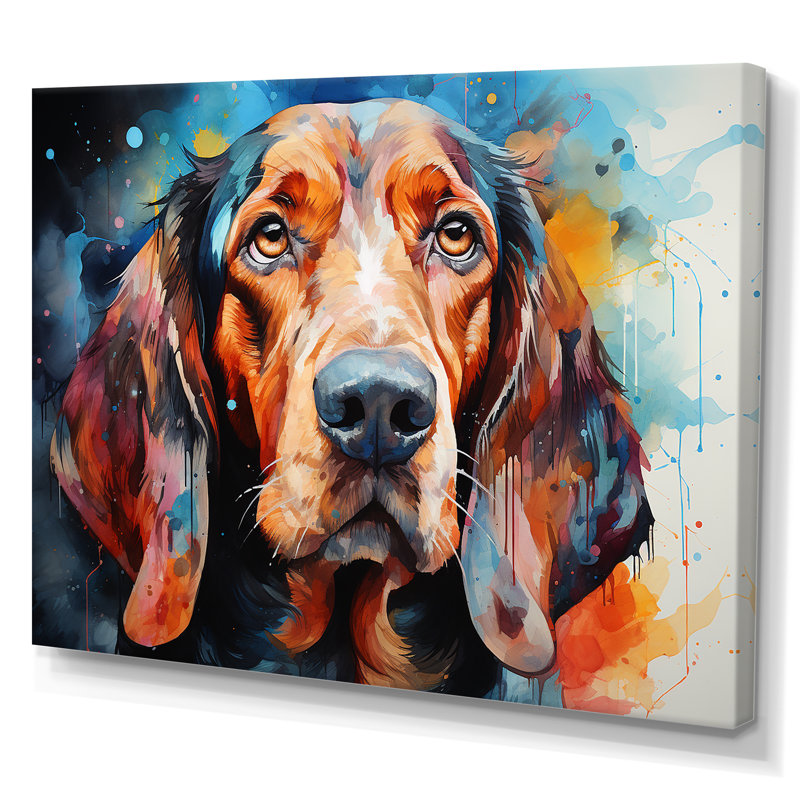 «Dog Basset Hound Beauty» sur toile, Toile tendue, H 30 po x l 40 po