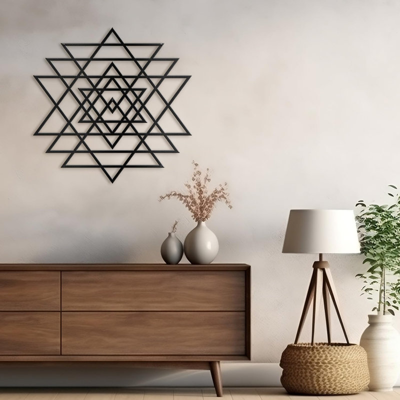 Décoration murale en métal, H 18 po x l 18 po x P 0,05 po, Noir