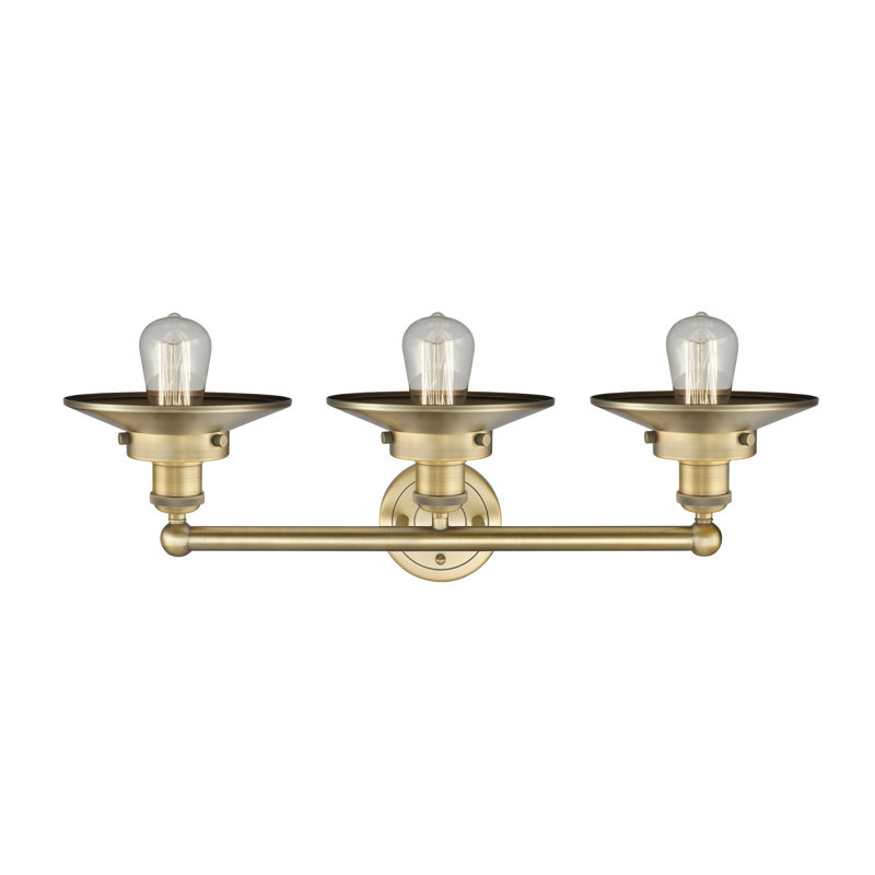 Éclairage pour meuble-lavabo à intensité variable 3 lumières Ceda, Laiton brossé