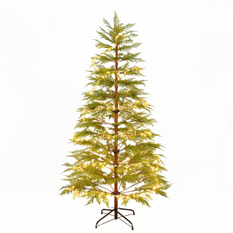 Arbre de Noël artificiel complet 6 pi avec lumières DEL et base en métal