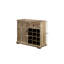 Armoire de salle à manger rustique avec 2 tiroirs, rangement amovible pour le vin, tablettes de rangement gris