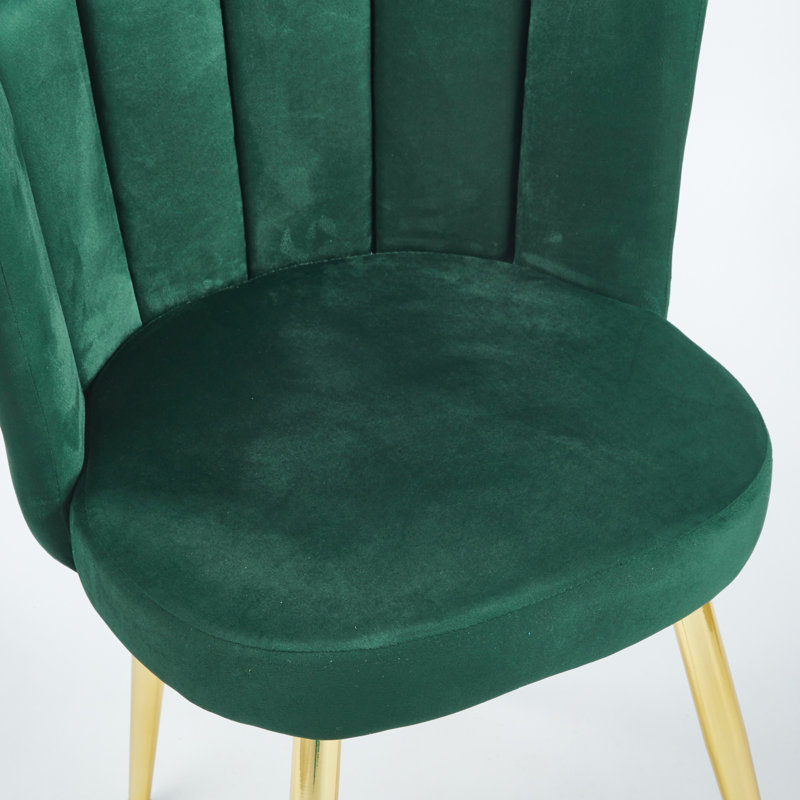 Chaise de salle à manger moderne en velours (ensemble de 2), Vert