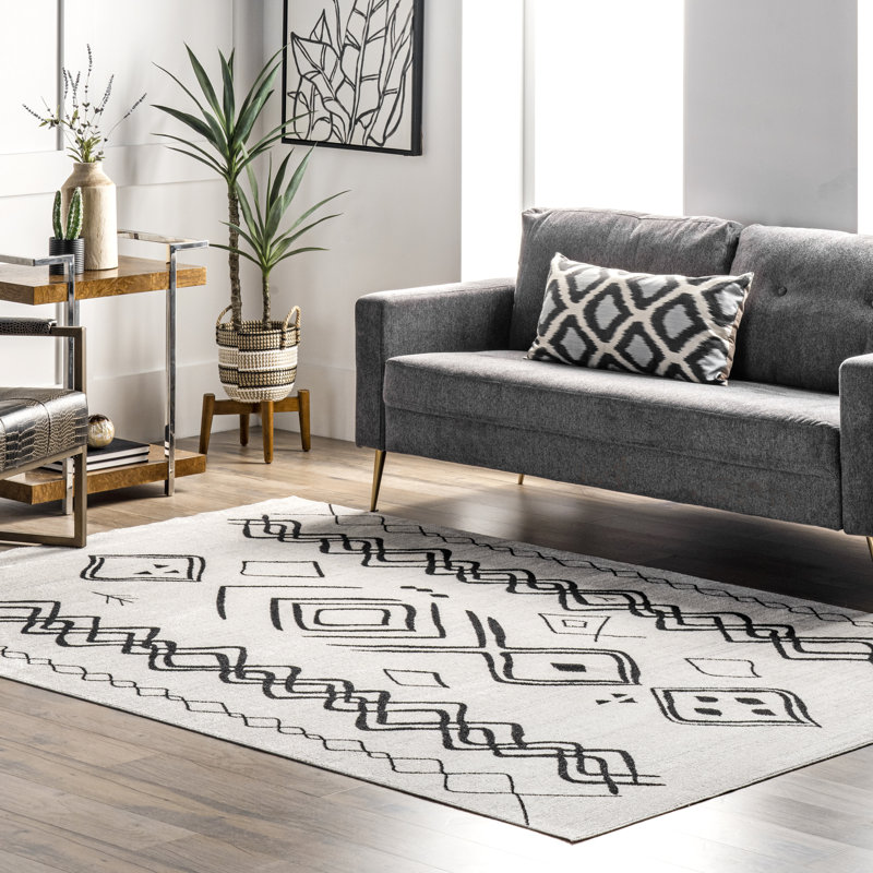 Tapis marocain transitionnel Janelle SpinClean, Rectangle 6 pi 7 po x 9 pi