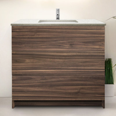 Gollman 37'' Single Bathroom Vanity with Engineered Quartz Top