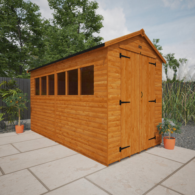 6 ft. W x 12 ft. D Solid Wood Tongue & Groove Apex Garden Shed