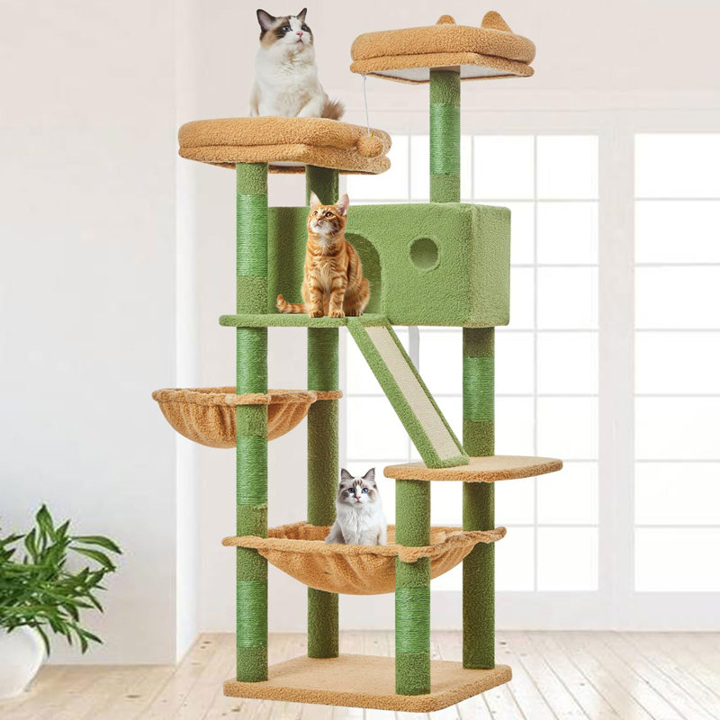 146.5cm H Cat Tree, Green