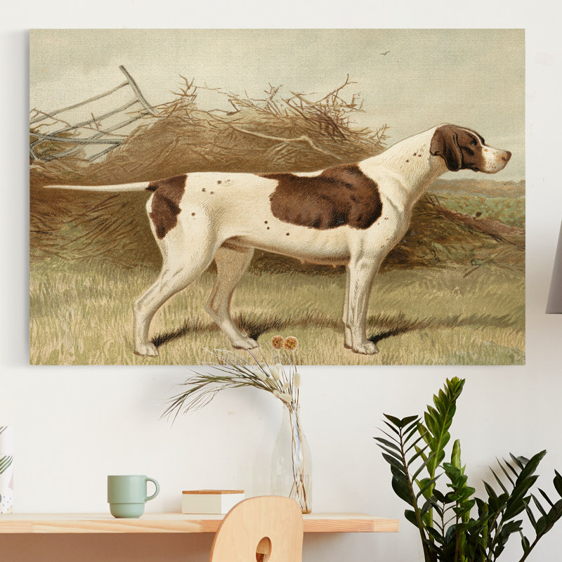 « Pointer »-impression sur toile, H 27 po x l 18 po x P 1 po