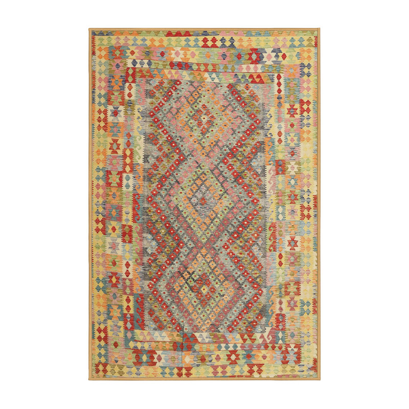 Tapis beige / brun / bleu Southwestern, Rectangle 5 pi x 7 pi