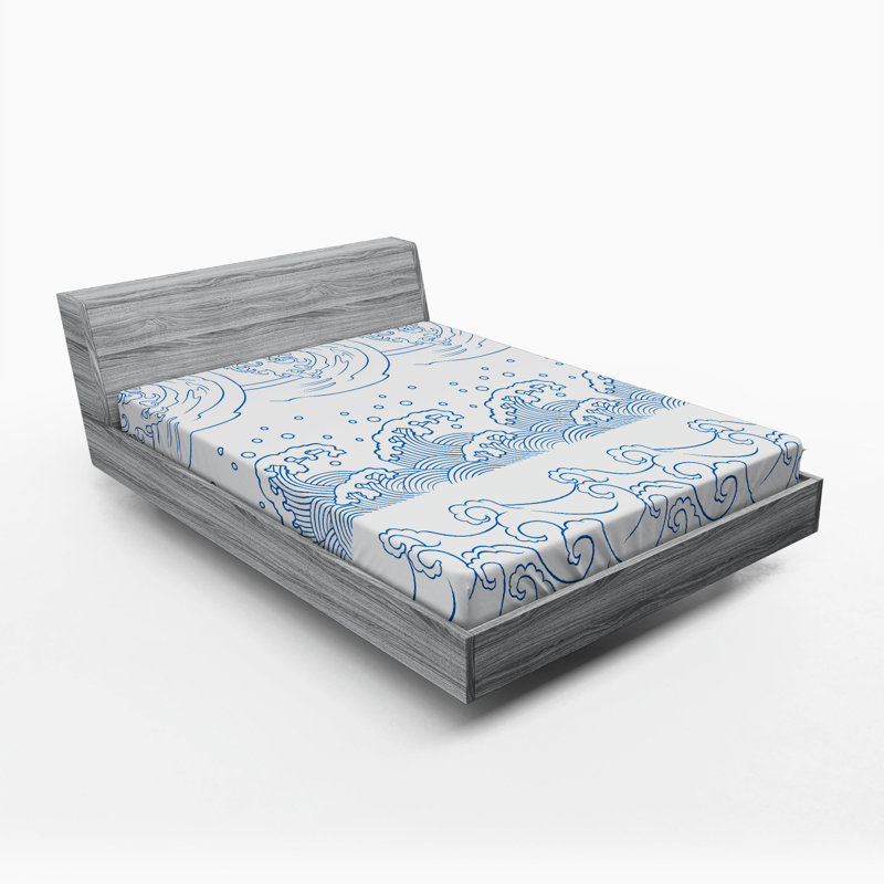 Microfiber Fitted Sheet, Queen Fitted Sheet, White Paisley