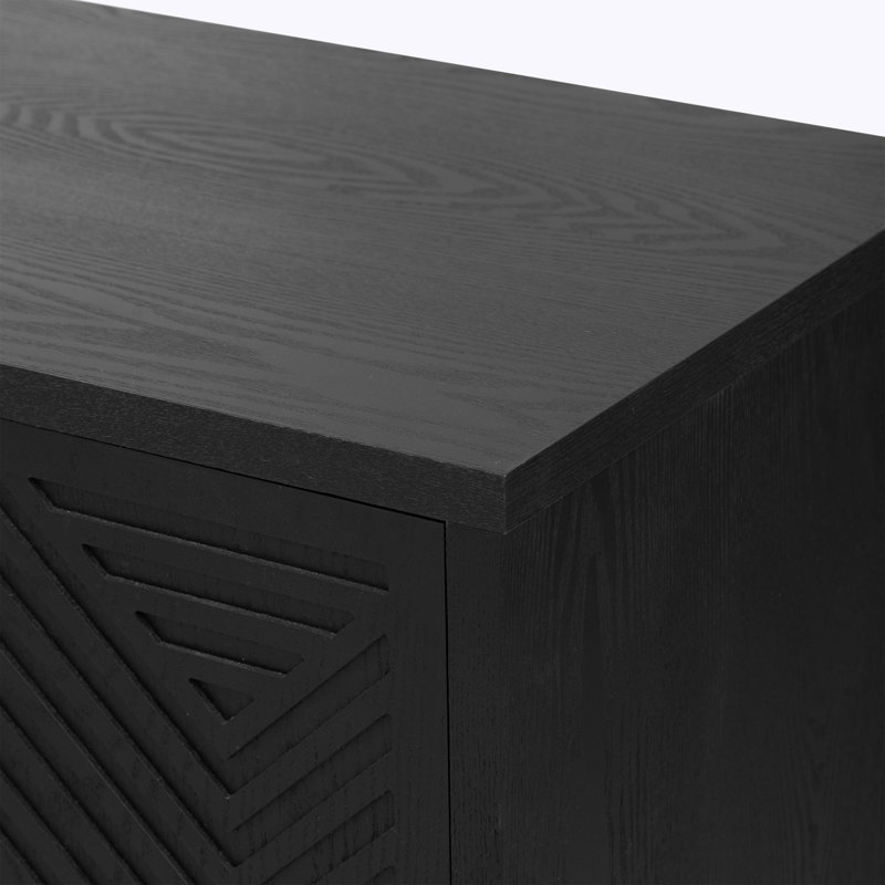Buffet décoratif Zavien, Noir, H 34 po x l 59,8 po x P 15,7 po