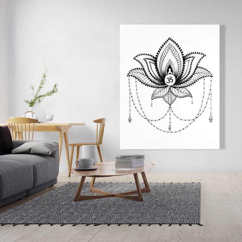 Ornement de lotus ethnique - toile de bureau