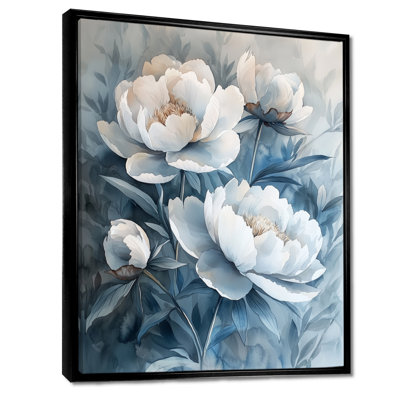 Minimalisme, ombre, pivoines, fleurs I - pivoines, art mural