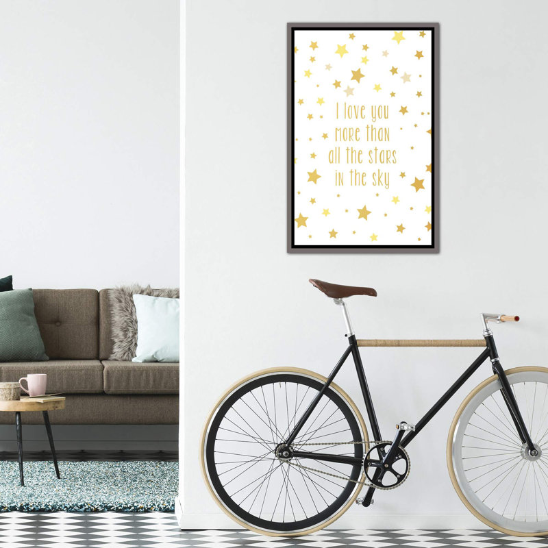 Love You More Art, H 26 po x l 18 po x P 1,5 po, Toile encadrée de bois rustique foncé