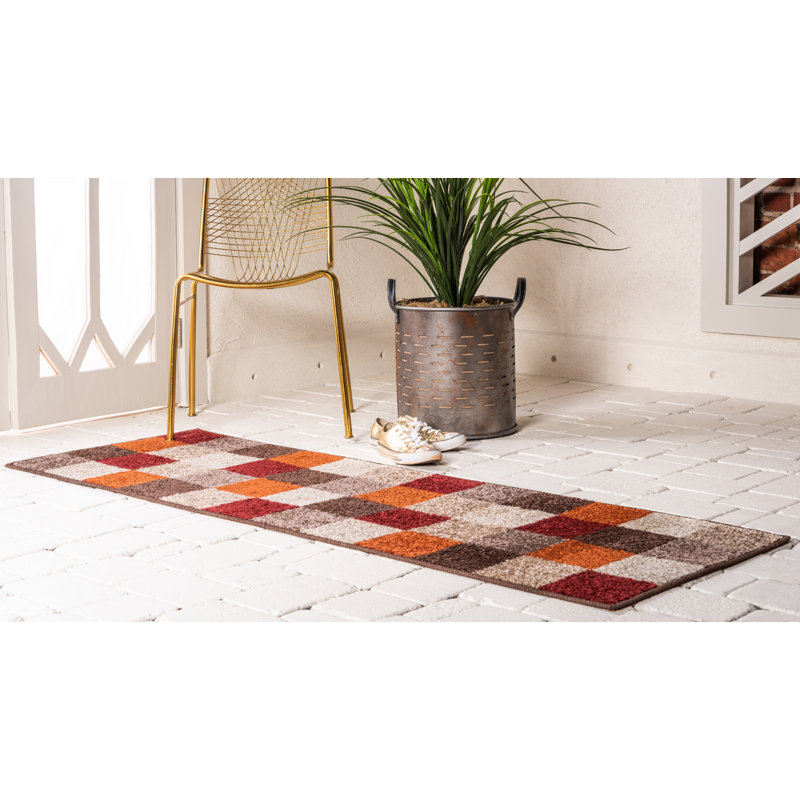 Tapis abstrait beige / brun / orange Alair, Rectangle 5 pi 1 po x 8 pi