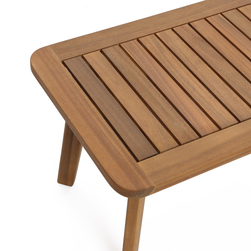Ebern Designs Acacia Wood Loveseat & Table Set | Wayfair