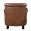 Fauteuil d'appoint en cuir brun de 24 po de profondeur, siège ergonomique avec garniture cloutée attrayante