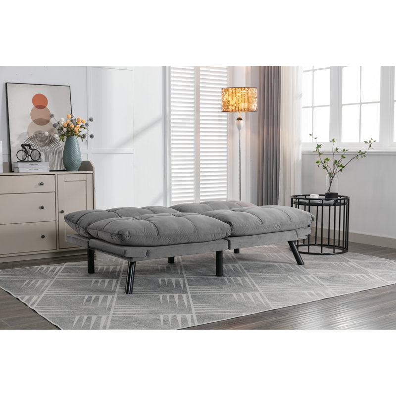 Canapé-lit pliant convertible gris clair, Gris clair