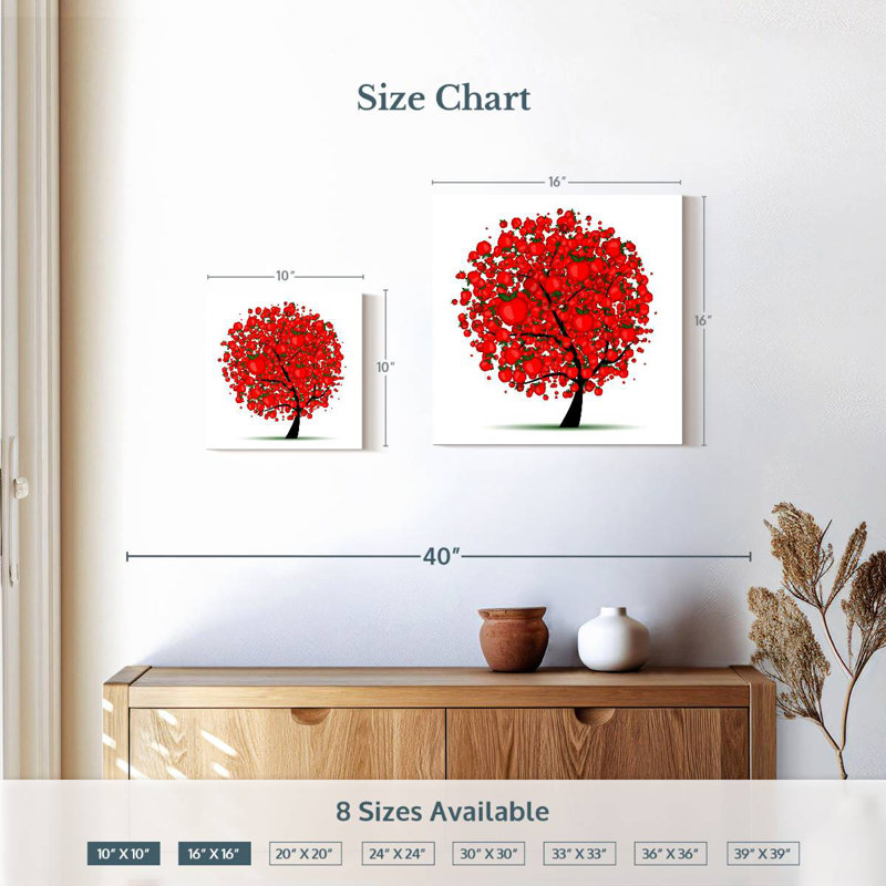 Red Apple Tree, 10" H x 10" W
