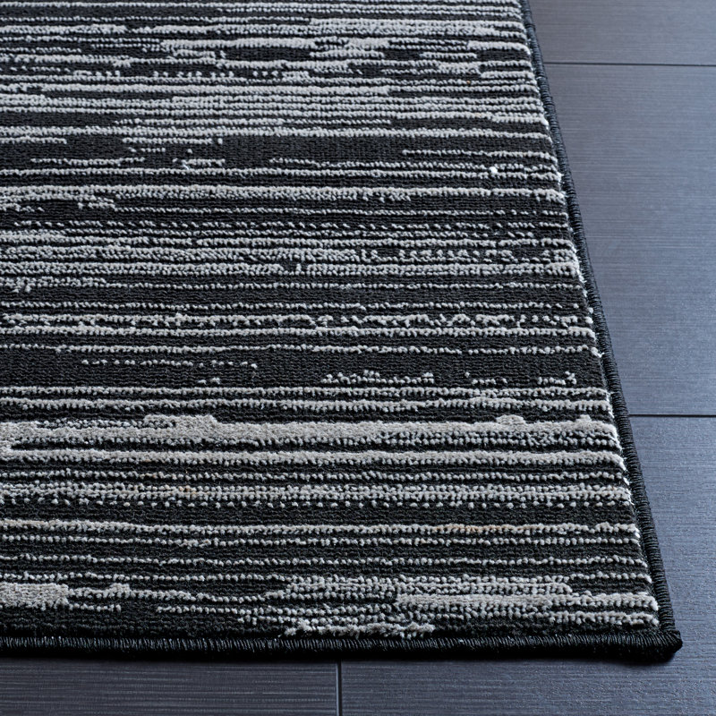 Tapis noir / gris Mila 290, Rectangle 5 pi x 7 pi