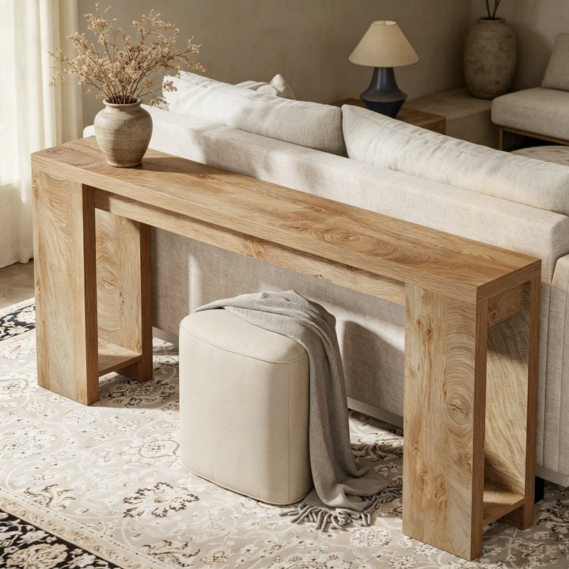 Console extra longue pour canapé-lit, table de style campagnard, entrée étroite et table d'appoint pour le couloir et le salon