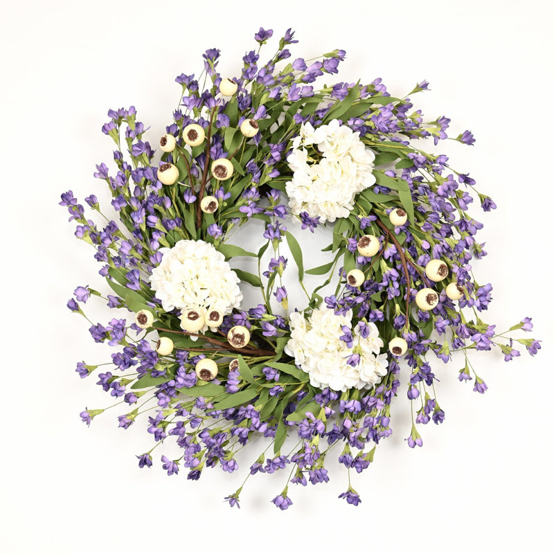 Couronne de porte artificielle 24 po printemps été été