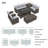 Bozhan 7 - Person Patio Dining Set Rectangular Table with Cushions Included