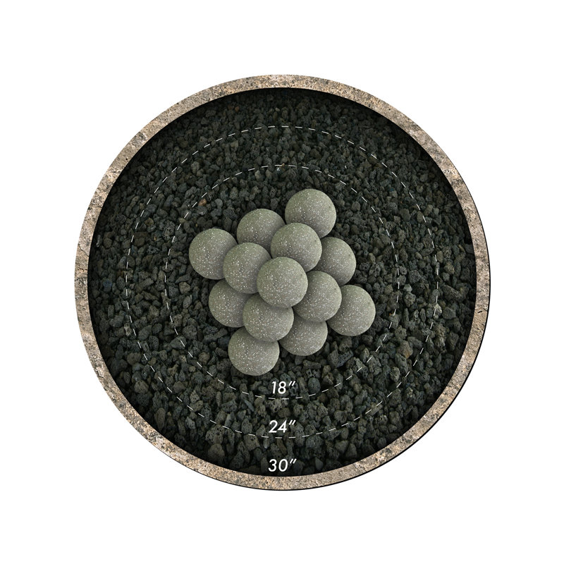 Ensemble de foyer d'extérieur Fire Balls, Gris anthracite moucheté