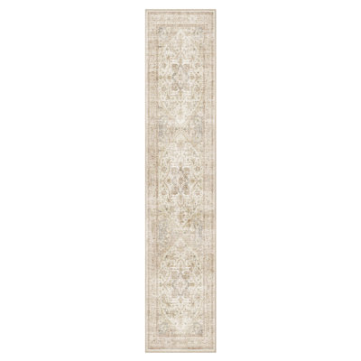 Chemin de table délavé traditionnel taupe délavé