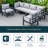 Chelsea 6‑Piece Outdoor Patio Sectional – Powder‑Coated Aluminum U‑Shape Conversation Set with Removable Cushions-63702412