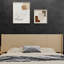 Tête de lit à très grand lit à oreilles à panneau mural en chêne naturel, sculpture 3D moderne, assemblage facile et tête de lit en chêne fiable, à oreilles, design et repos confortable