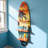 52''H Surfboard Wall Shelf with Printed Surface