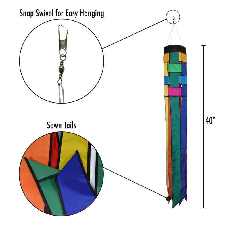Rainbow Weave 40" Windsock
