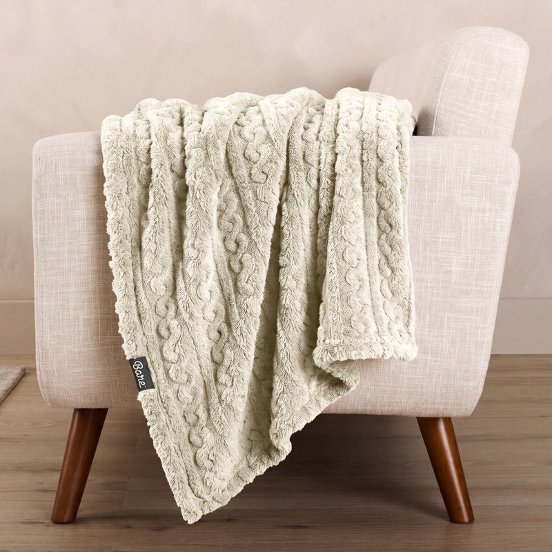 Couverture Cozy Faux Shearling, Double/Grand, Câble huître