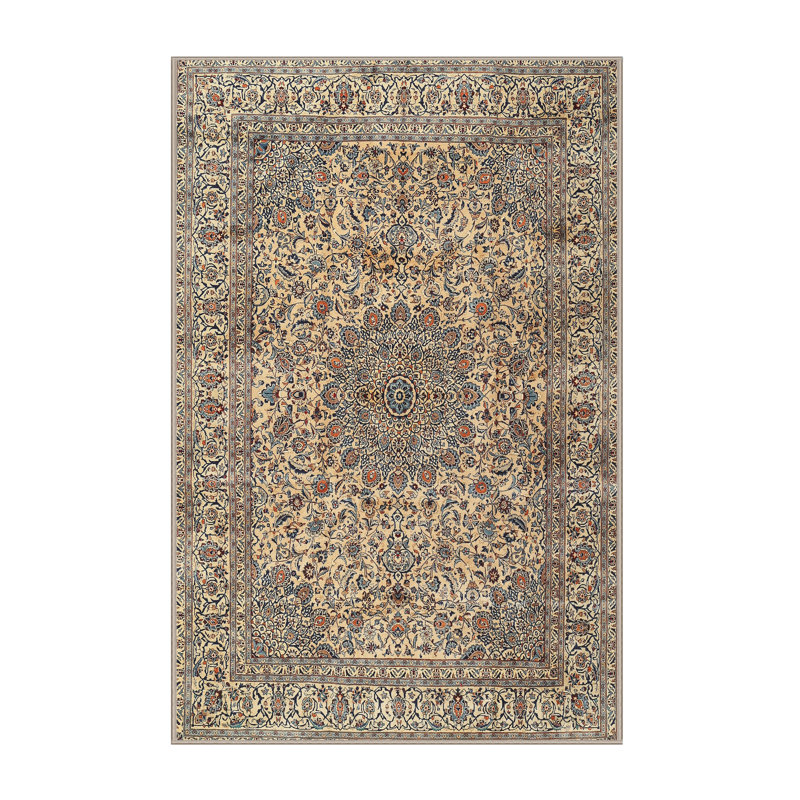 Tapis crème / sud-ouest en laine Laisha, Rectangle 7 pi x 10 pi