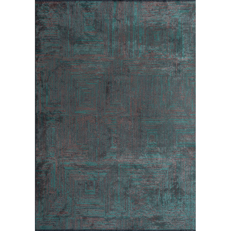 Tapis traditionnel à motif géométrique, Carré 9 pi