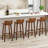 29" Wood Bar Stools With Solid Back & Seat Mid Century Bar Chairs-1823591843