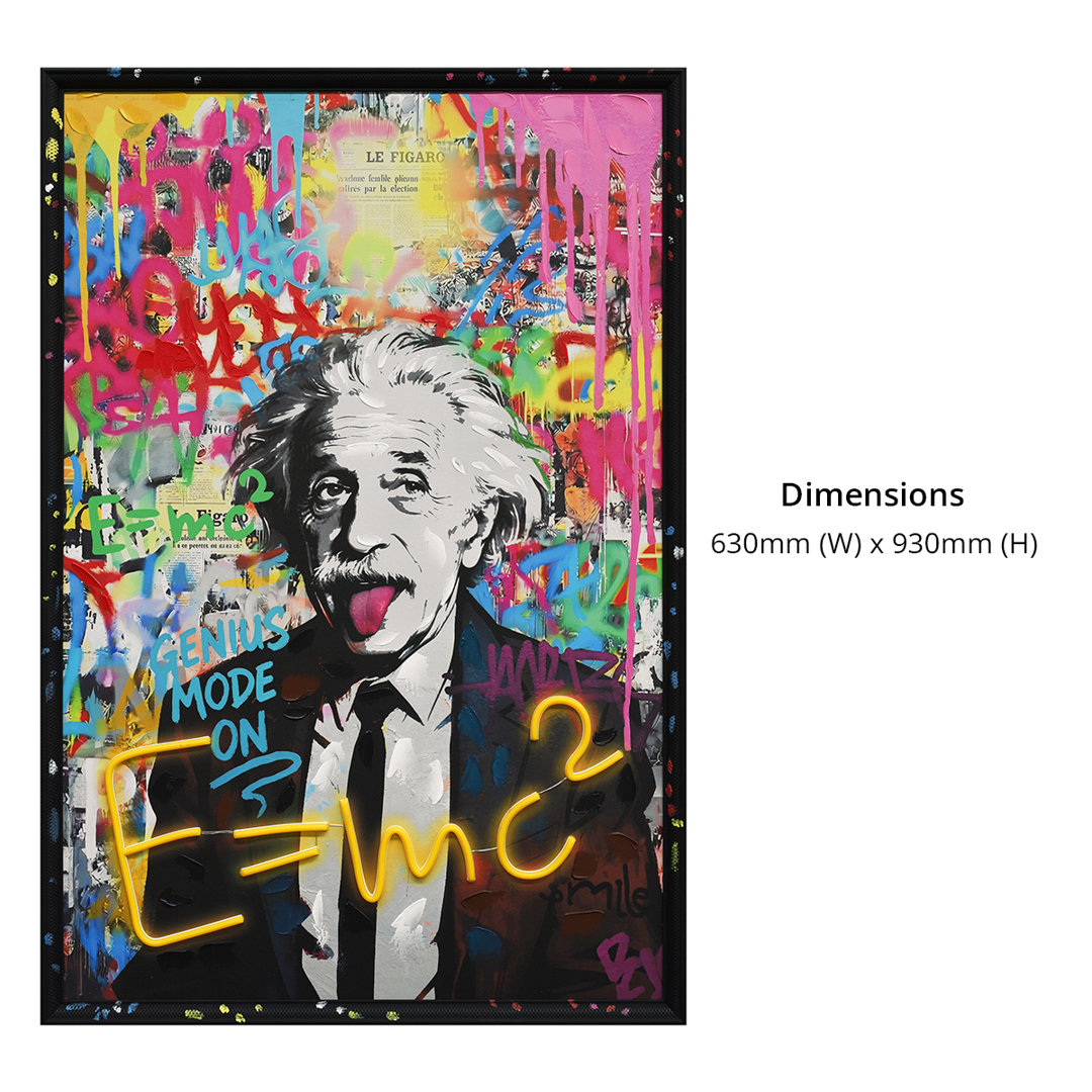 Ener-J Unisex Multicolor Britwall Led Wall Art Einstein E=Mc2 Illuminated Canvas 63X93cm | : 63X93 Cm - Image 3