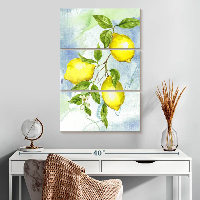 Yarlin Painterly Lemons II, 32" H x 20" W