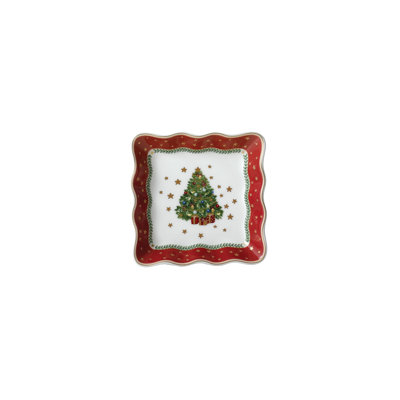 My Noel - Assiette carrée en dentelle 4 po