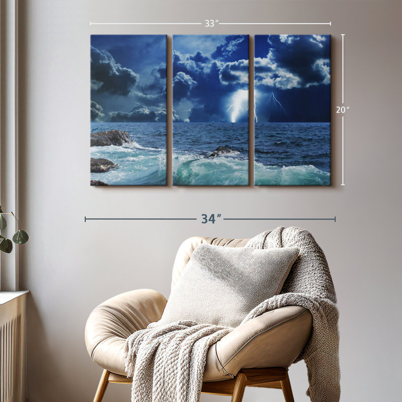 «Ocean Storm Bolt» sur toile, H 20 po x l 33 po