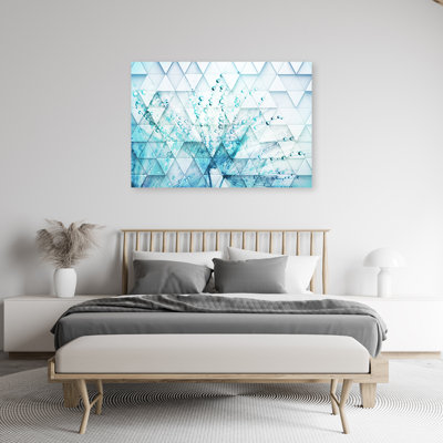 Turquoise Dandelion Drops - Wrapped Canvas Print
