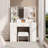 The vanity with LED mirror is equipped with a hair dryer rack, and the vanity in the bedroom and dressing room is equipped with a dressing pad-659267253
