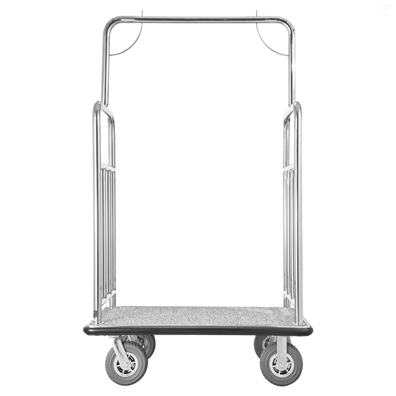 Chariot à bagages d'hôtel en acier inoxydable brossé 1200 lb Hotel, H 70,82 po x l 42,55 po x P 25,23 po